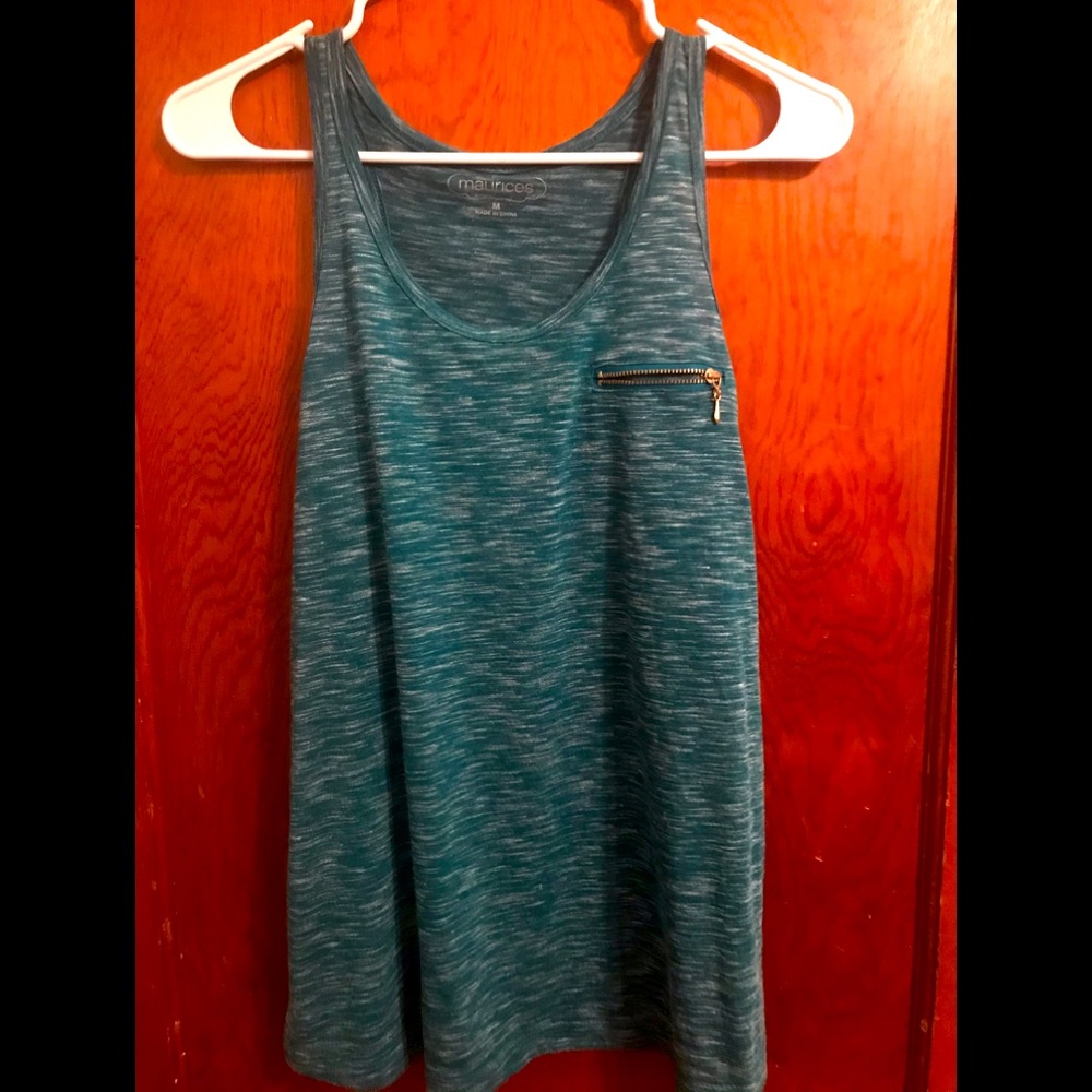 Maurices Green Scoop Neck Camo Tank Top MEDIUM